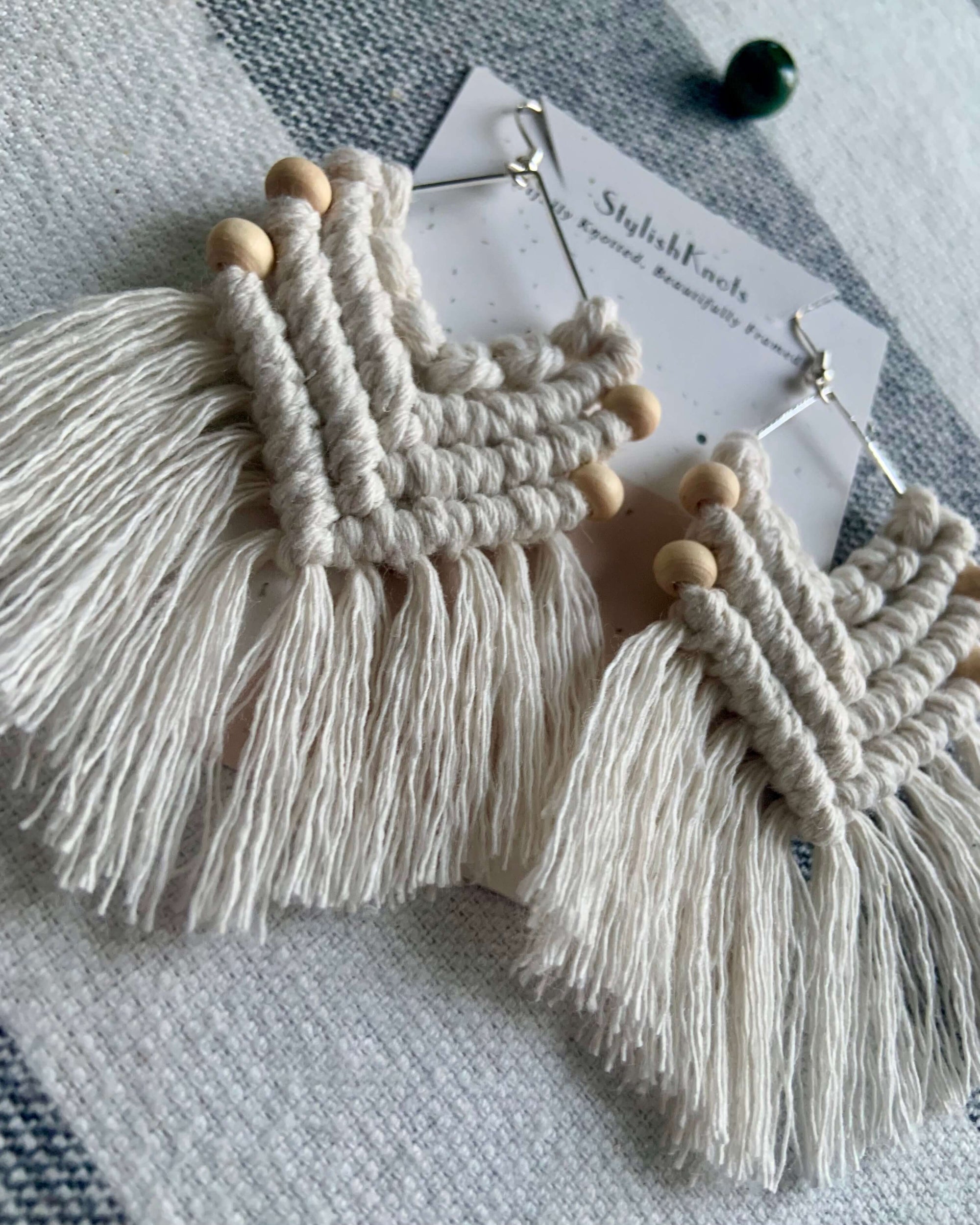 Boho Bead Macrame Earrings - StylishKnots