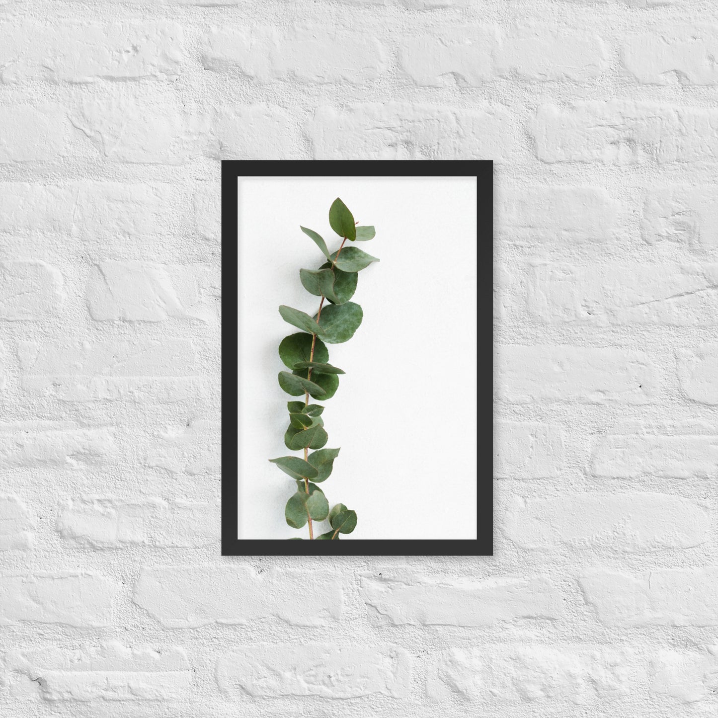 Framed Minimalist Eucalyptus Leaf Print – Modern Botanical Wall Art - StylishKnots