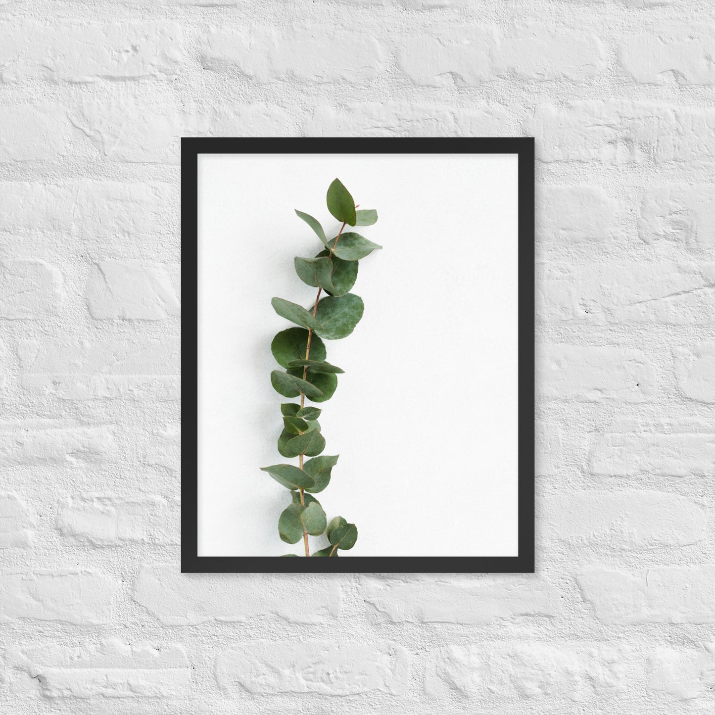Framed Minimalist Eucalyptus Leaf Print – Modern Botanical Wall Art - StylishKnots