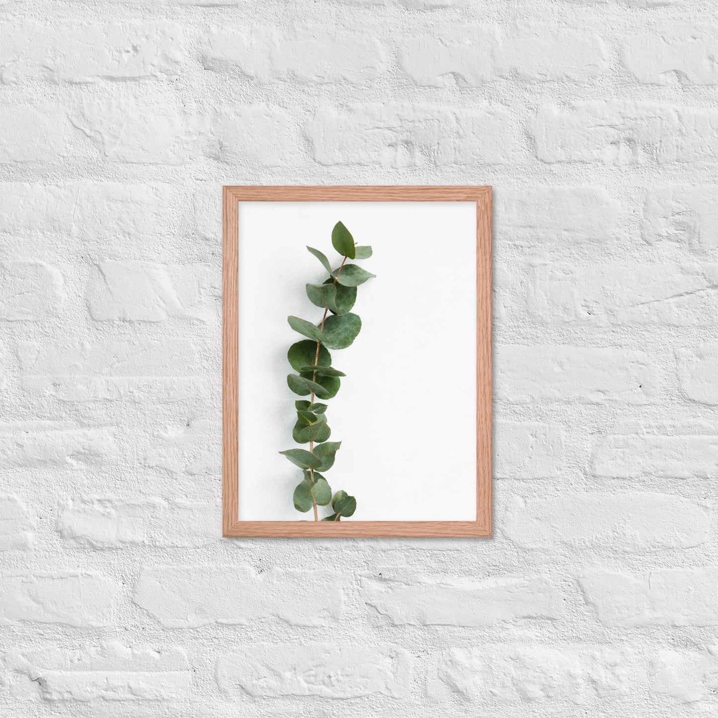 Framed Minimalist Eucalyptus Leaf Print – Modern Botanical Wall Art - StylishKnots