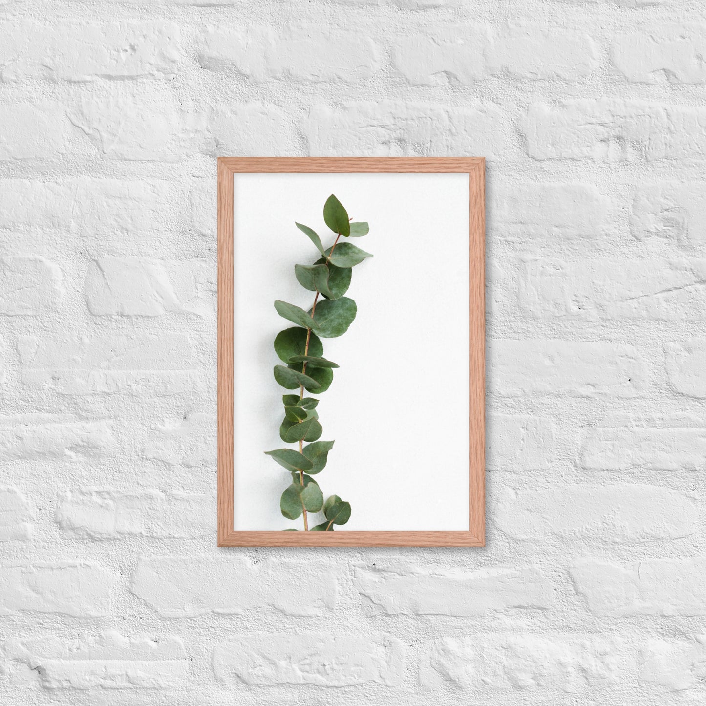 Framed Minimalist Eucalyptus Leaf Print – Modern Botanical Wall Art - StylishKnots