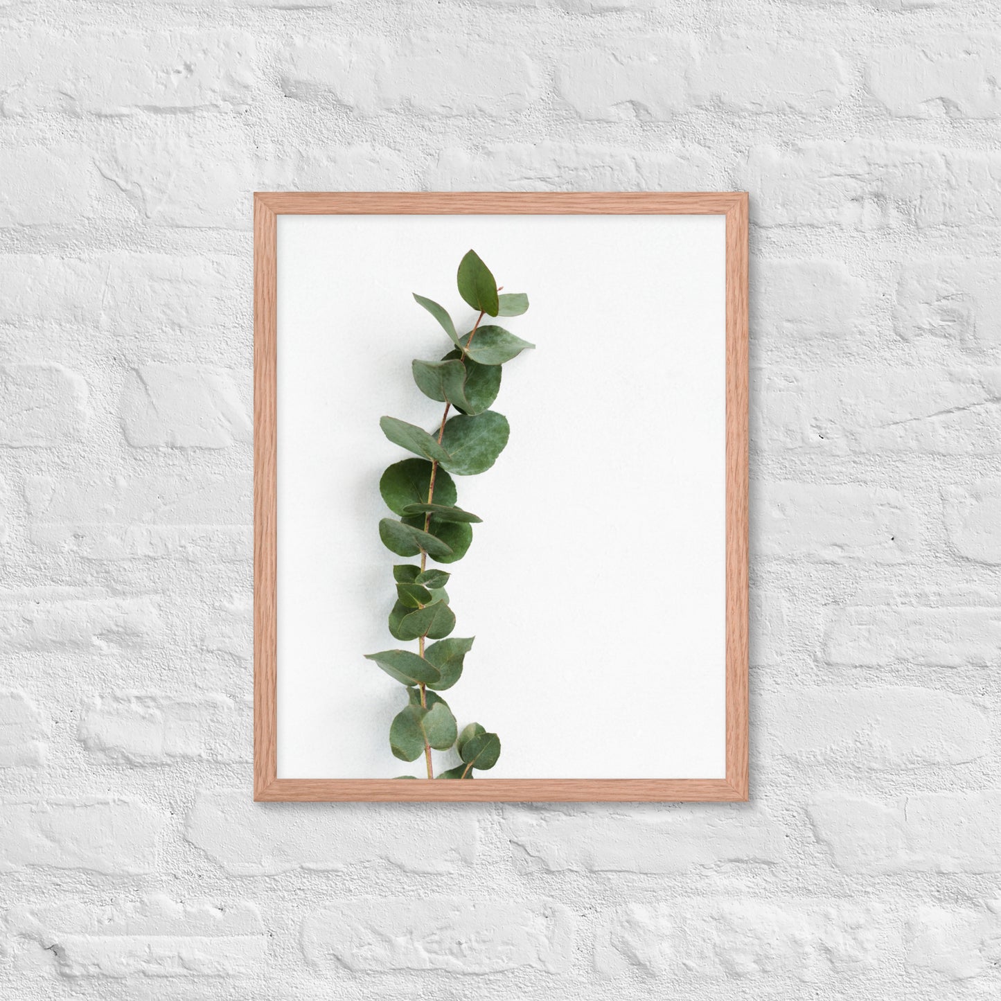 Framed Minimalist Eucalyptus Leaf Print – Modern Botanical Wall Art - StylishKnots