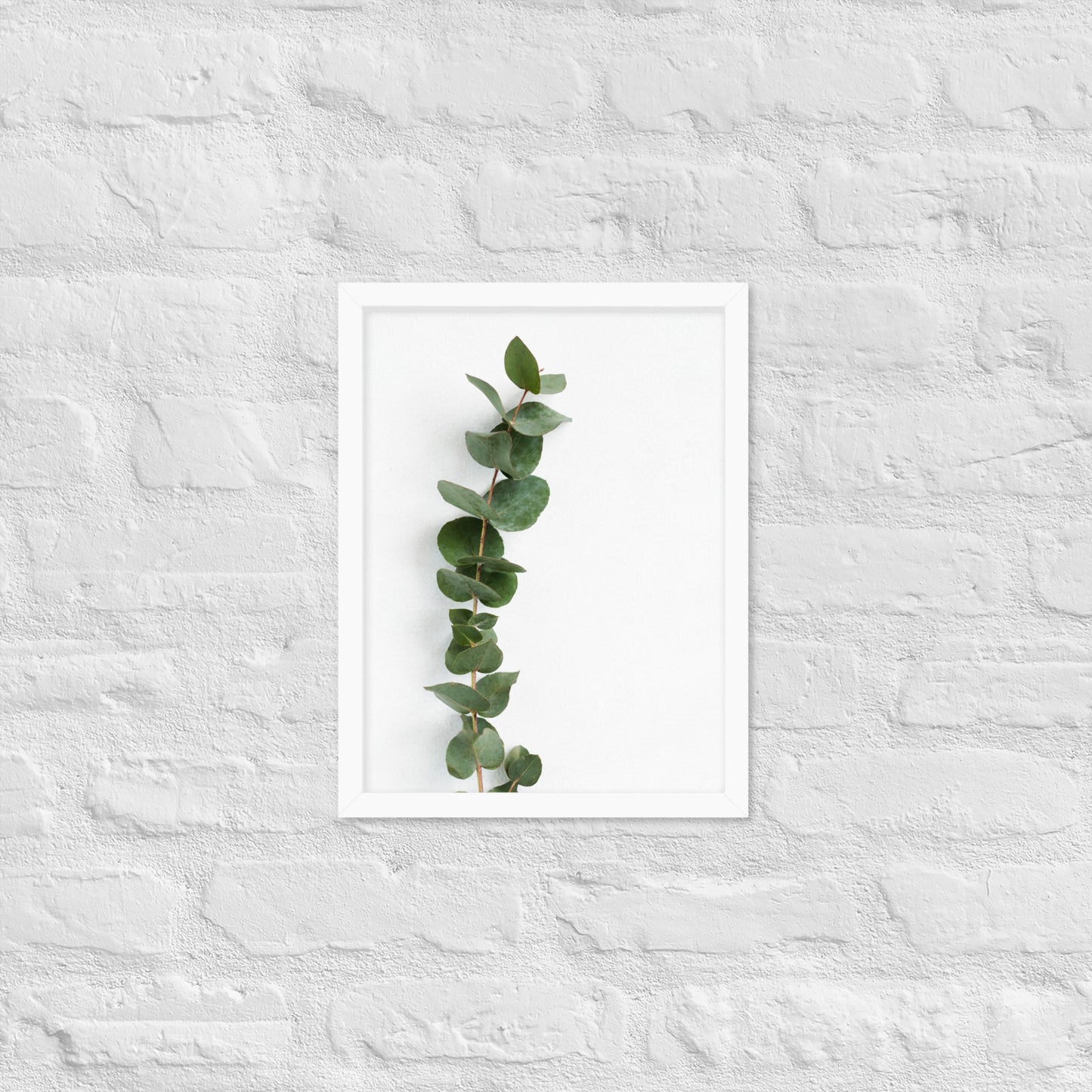 Framed Minimalist Eucalyptus Leaf Print – Modern Botanical Wall Art - StylishKnots