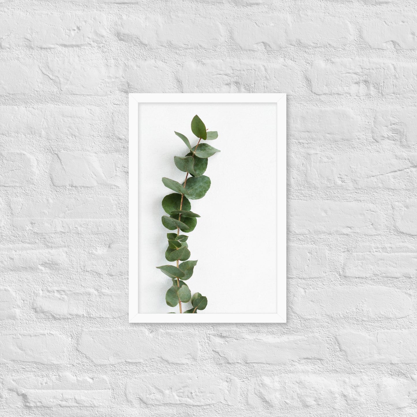 Framed Minimalist Eucalyptus Leaf Print – Modern Botanical Wall Art - StylishKnots