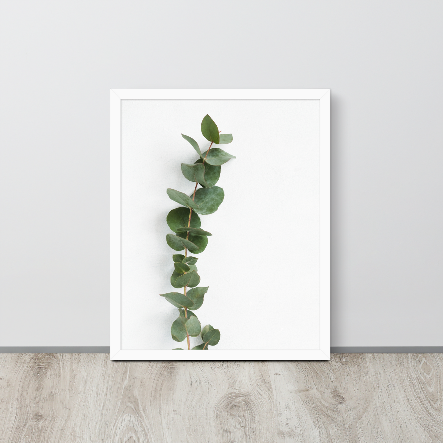 Framed Minimalist Eucalyptus Leaf Print – Modern Botanical Wall Art - StylishKnots