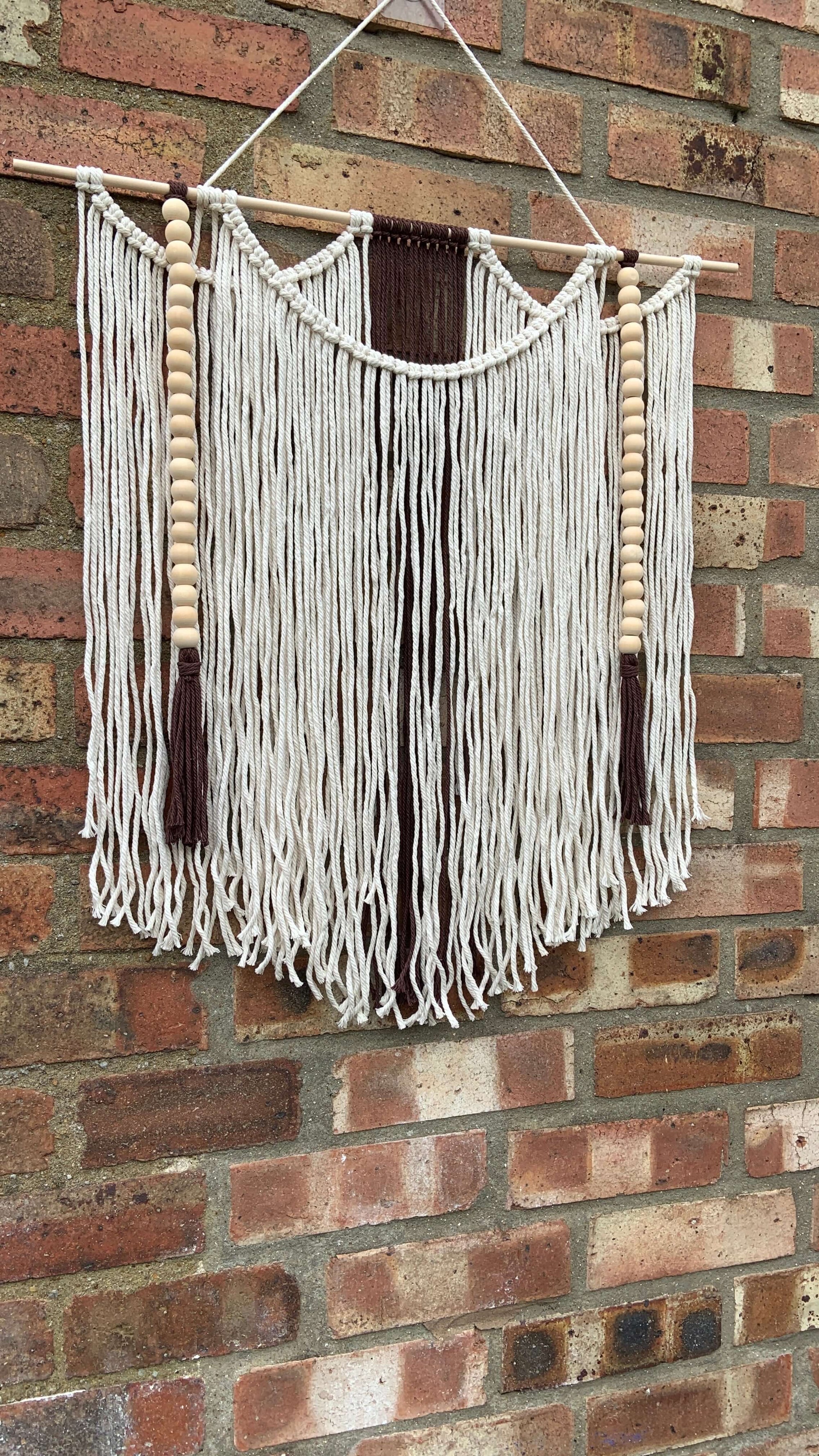 Boho Chic Macramé Wall Hanging with Wooden Beads - StylishKnots