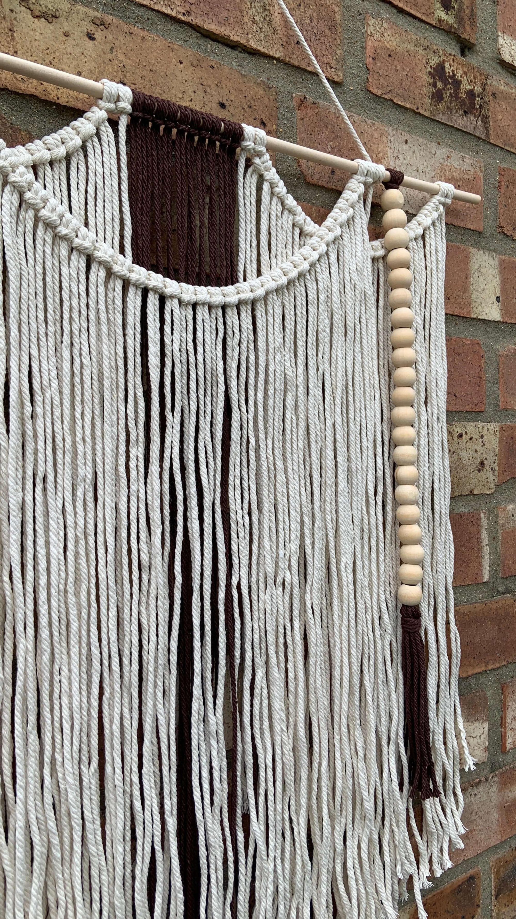 Boho Chic Macramé Wall Hanging with Wooden Beads - StylishKnots