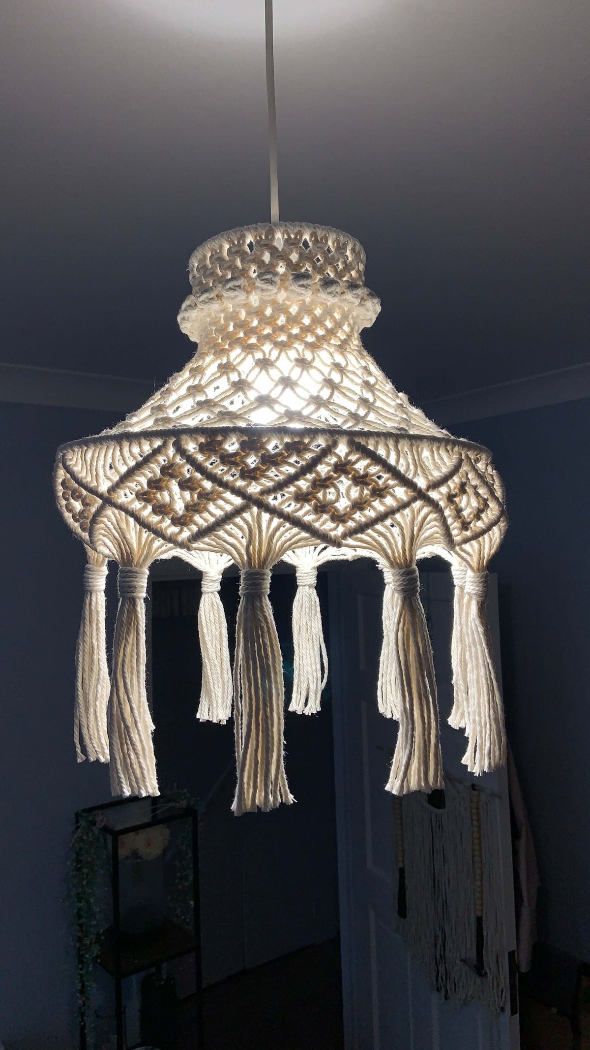 The Celestial Bloom – Handwoven Macramé Pendant Lampshade - StylishKnots