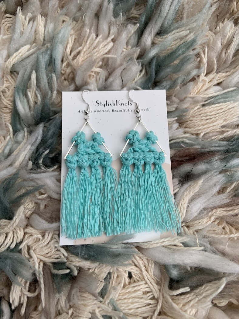Knotfall Triangle Macrame Earrings - StylishKnots