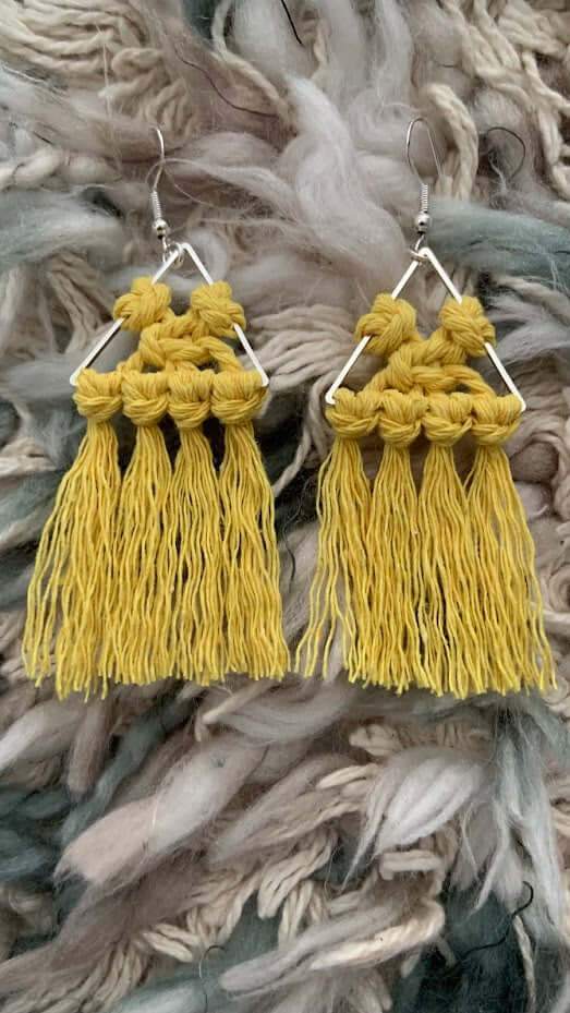 Knotfall Triangle Macrame Earrings - StylishKnots