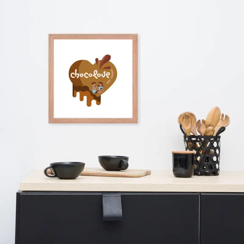 Chocolove Framed Art: Kitchen Decor - Red Oak / 14″×14″ - Poster