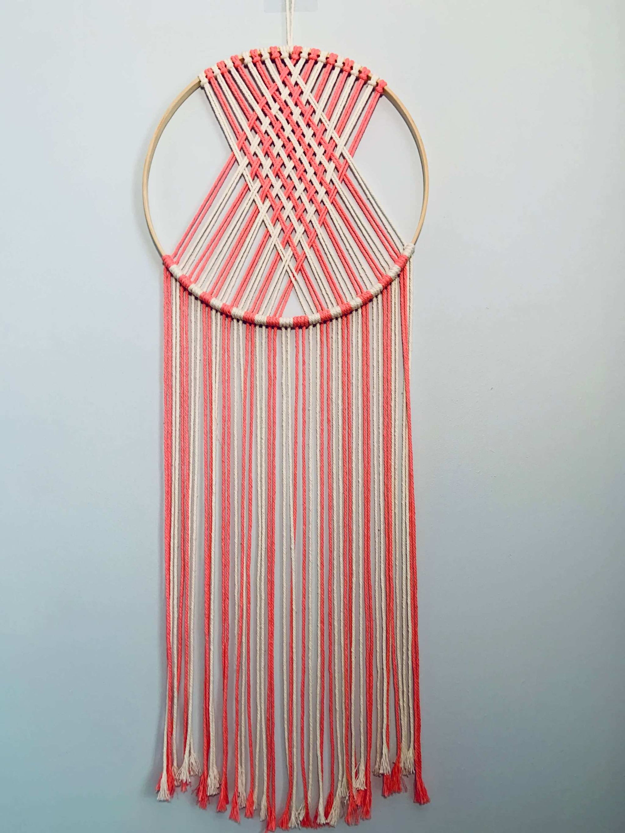 Coral Cascade Macrame Wall Hanging