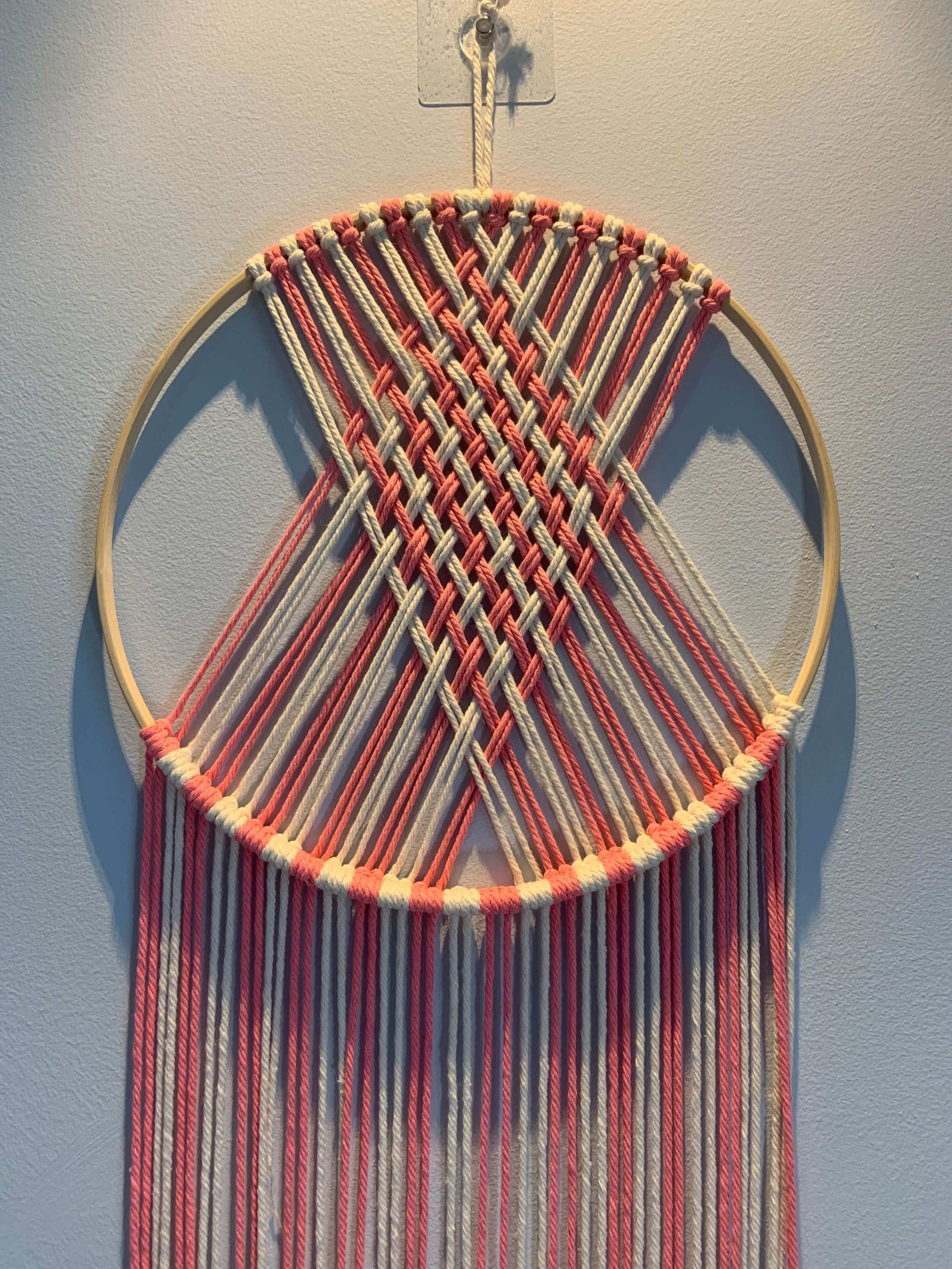 Coral Cascade Macrame Wall Hanging