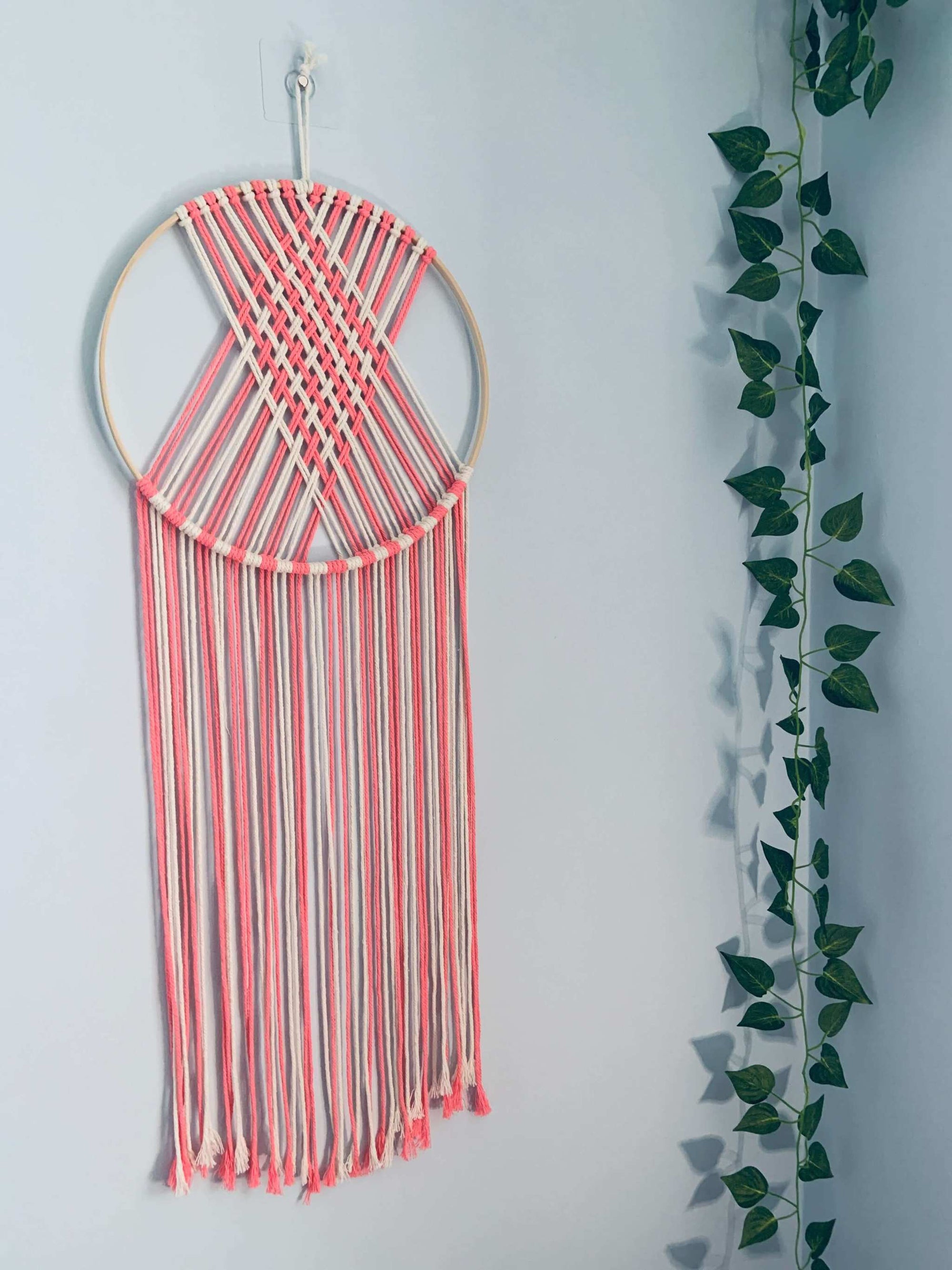 Coral Cascade Macrame Wall Hanging