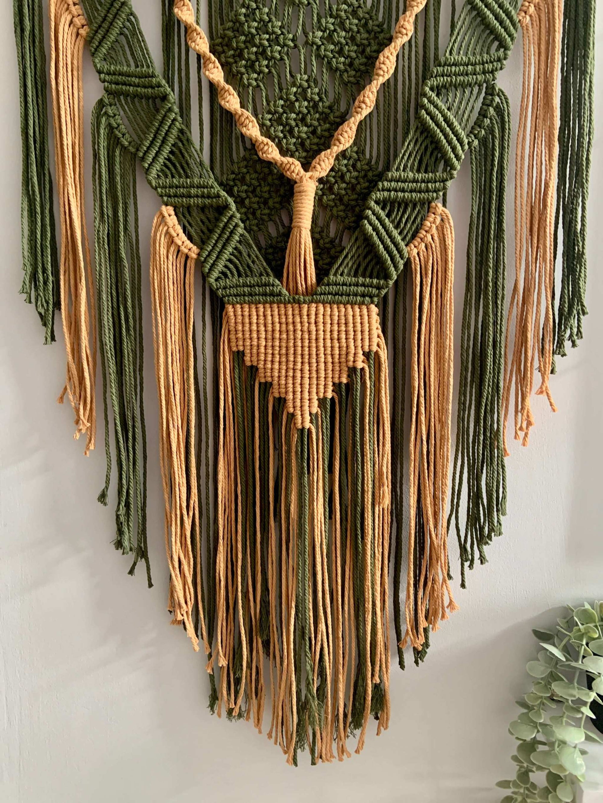 Dual-Tone Cascading Macrame Wall Hanging