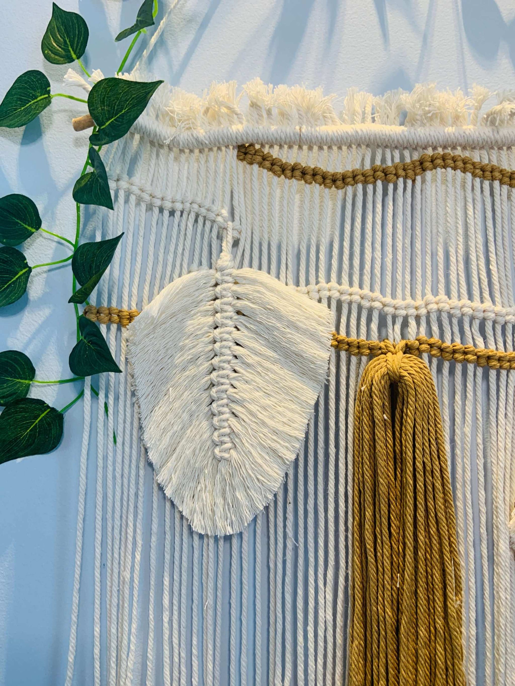 Golden Highlights Macrame Wall Hanging