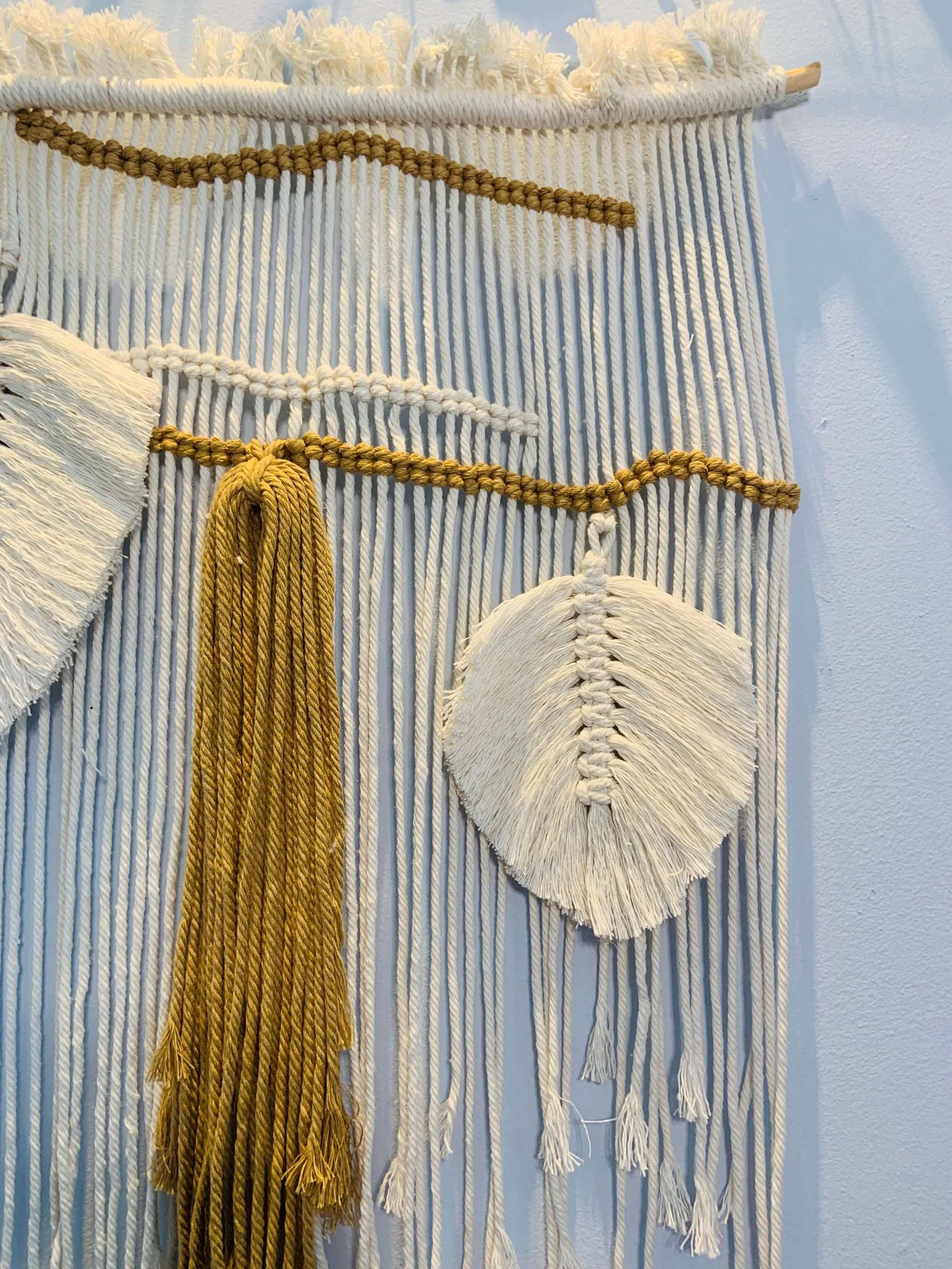 Golden Highlights Macrame Wall Hanging