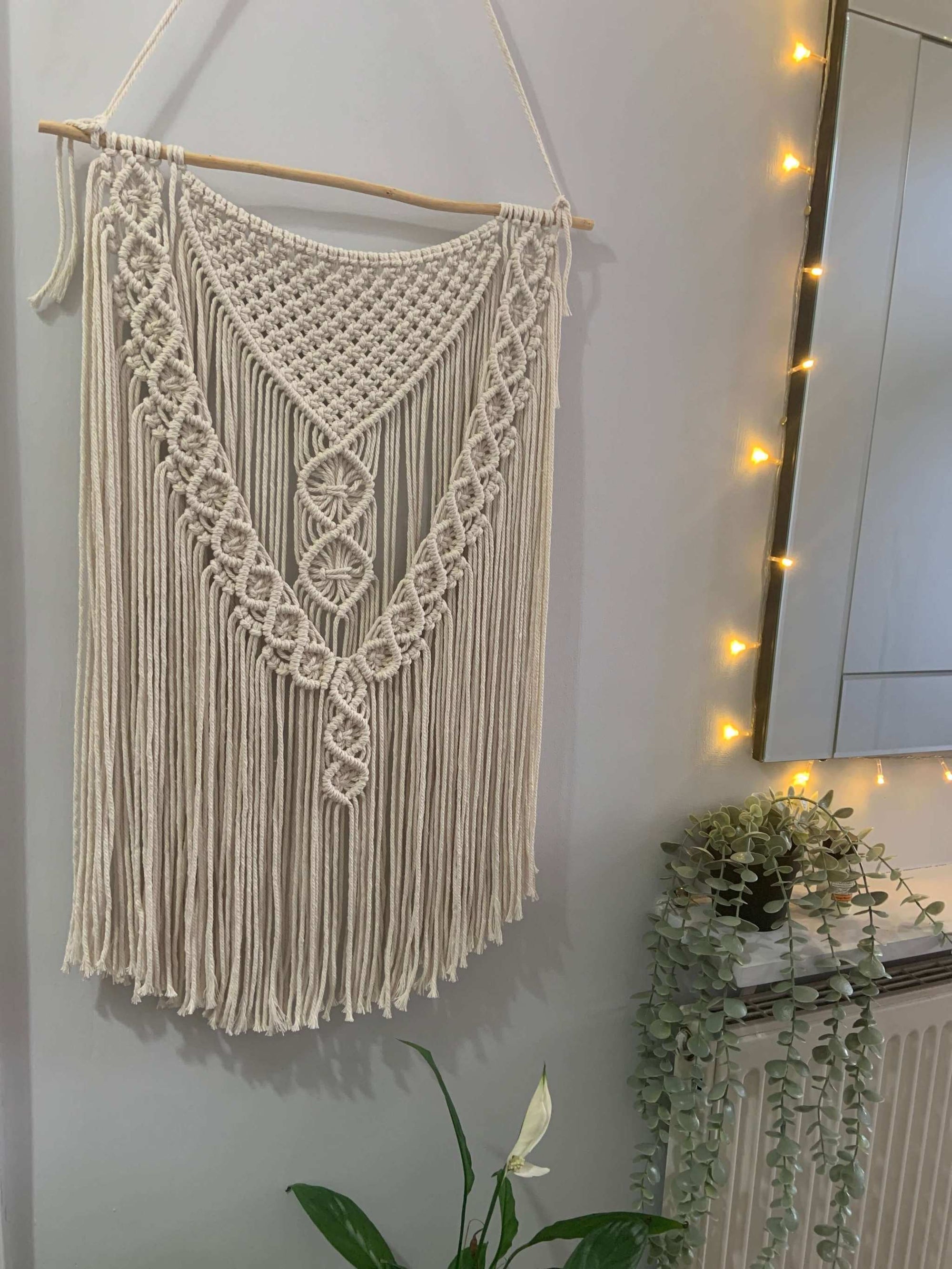 Natural Elegance Cream Macrame Wall Hanging