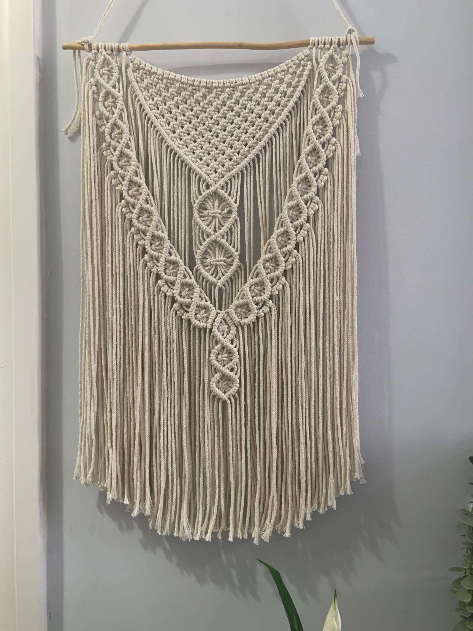 Natural Elegance Cream Macrame Wall Hanging
