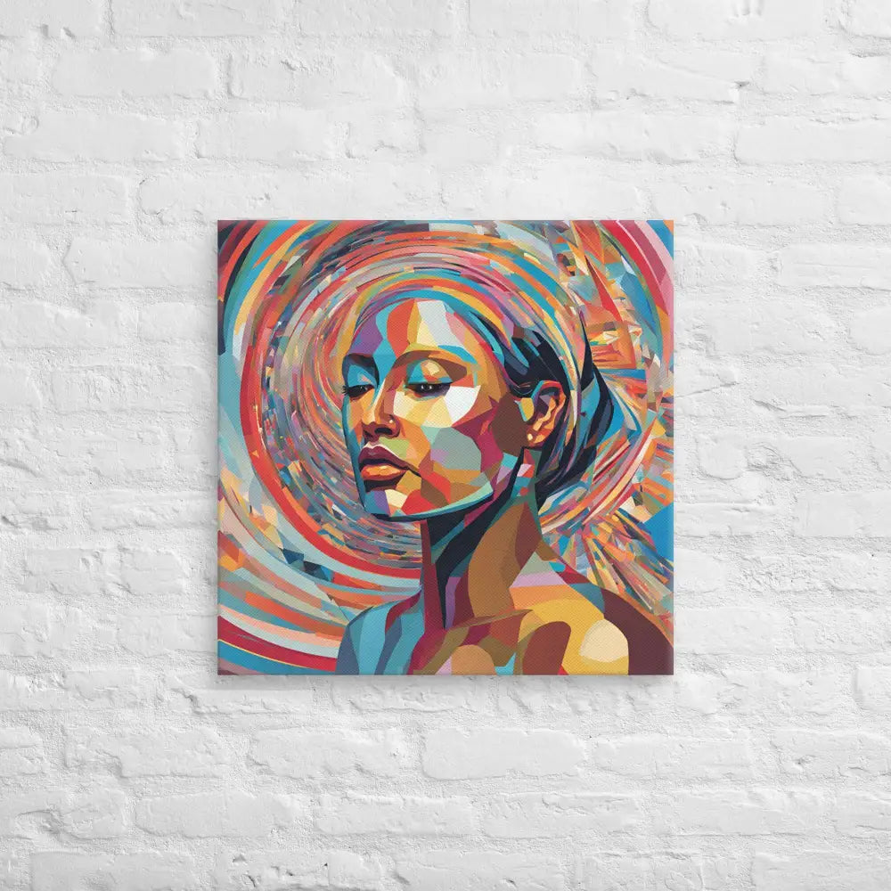Vibrant Abstract Woman Portrait Canvas – Modern Colorful Wall Art - StylishKnots