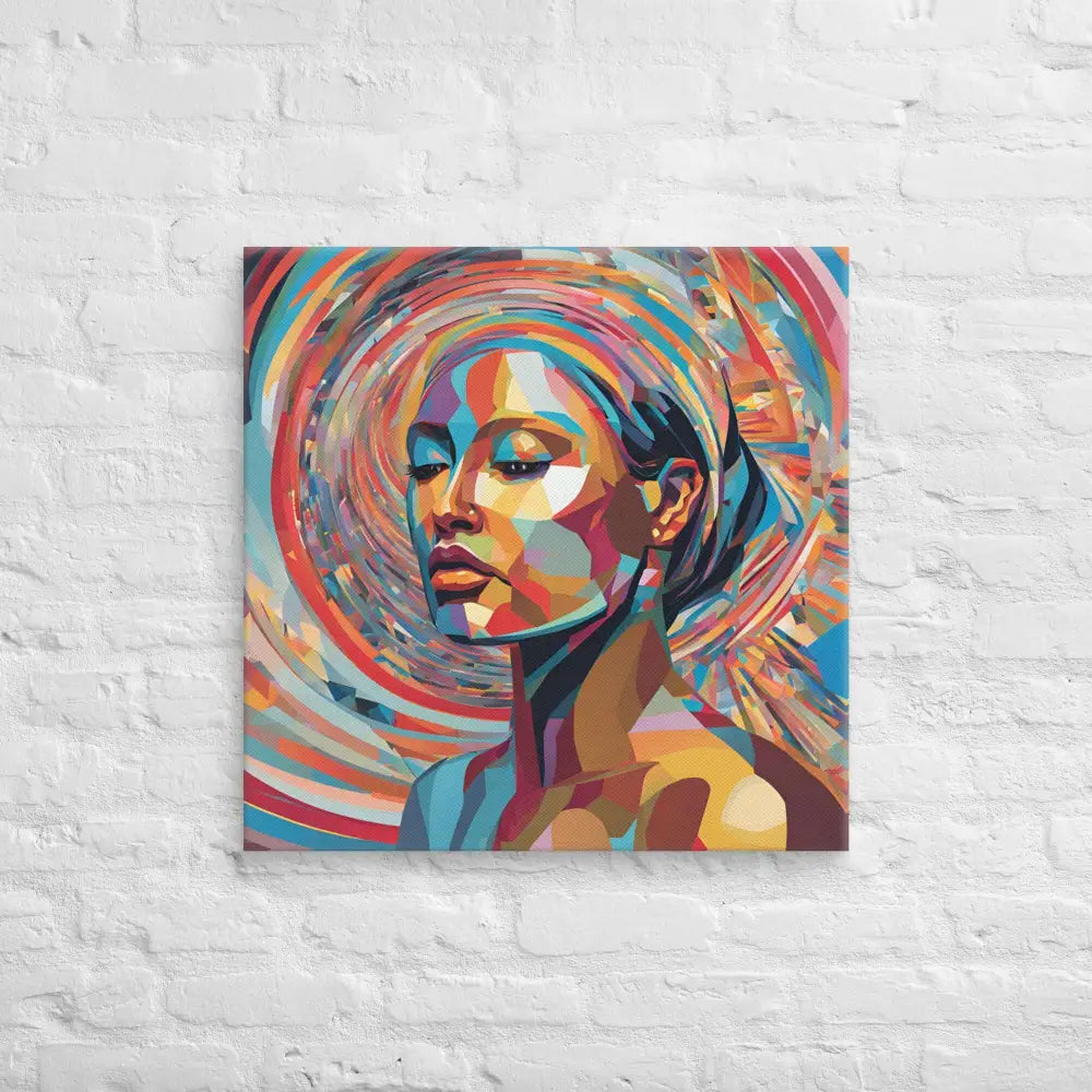 Vibrant Abstract Woman Portrait Canvas – Modern Colorful Wall Art - StylishKnots