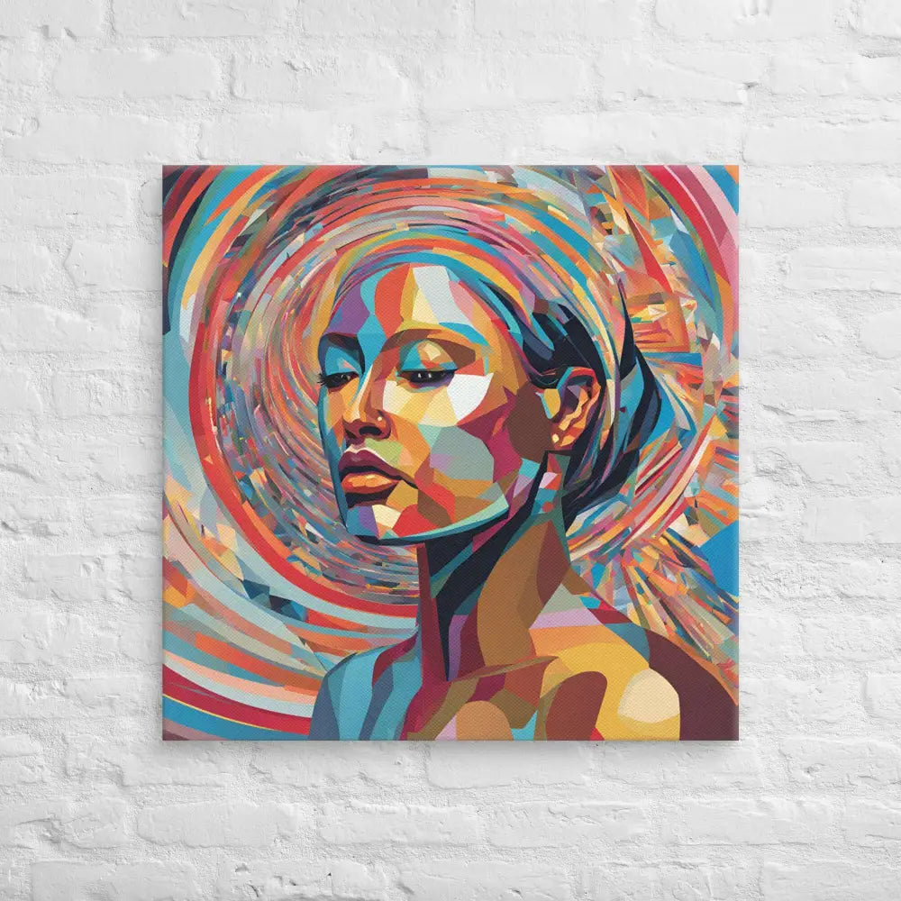 Vibrant Abstract Woman Portrait Canvas – Modern Colorful Wall Art - StylishKnots