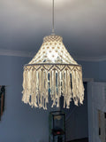 Handcrafted Macrame Pendant Light Cover – Boho Hanging Lampshade