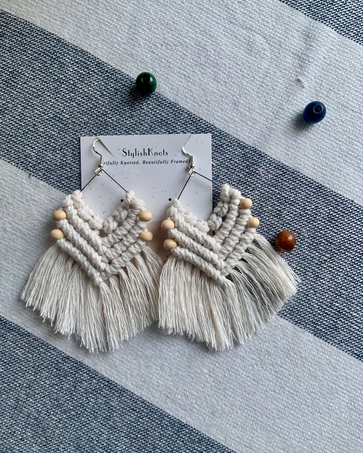 Boho Bead Macrame Earrings - StylishKnots