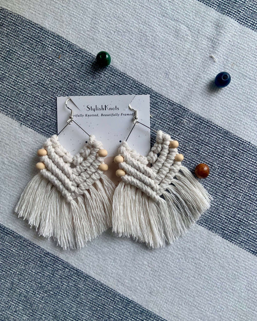 Boho Bead Macrame Earrings - StylishKnots