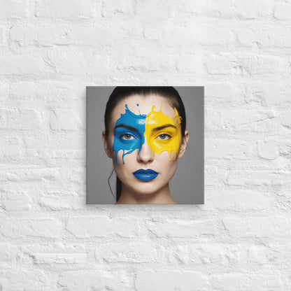 Bold Face Paint Portrait Canvas – Modern Expressionist Wall Art - StylishKnots
