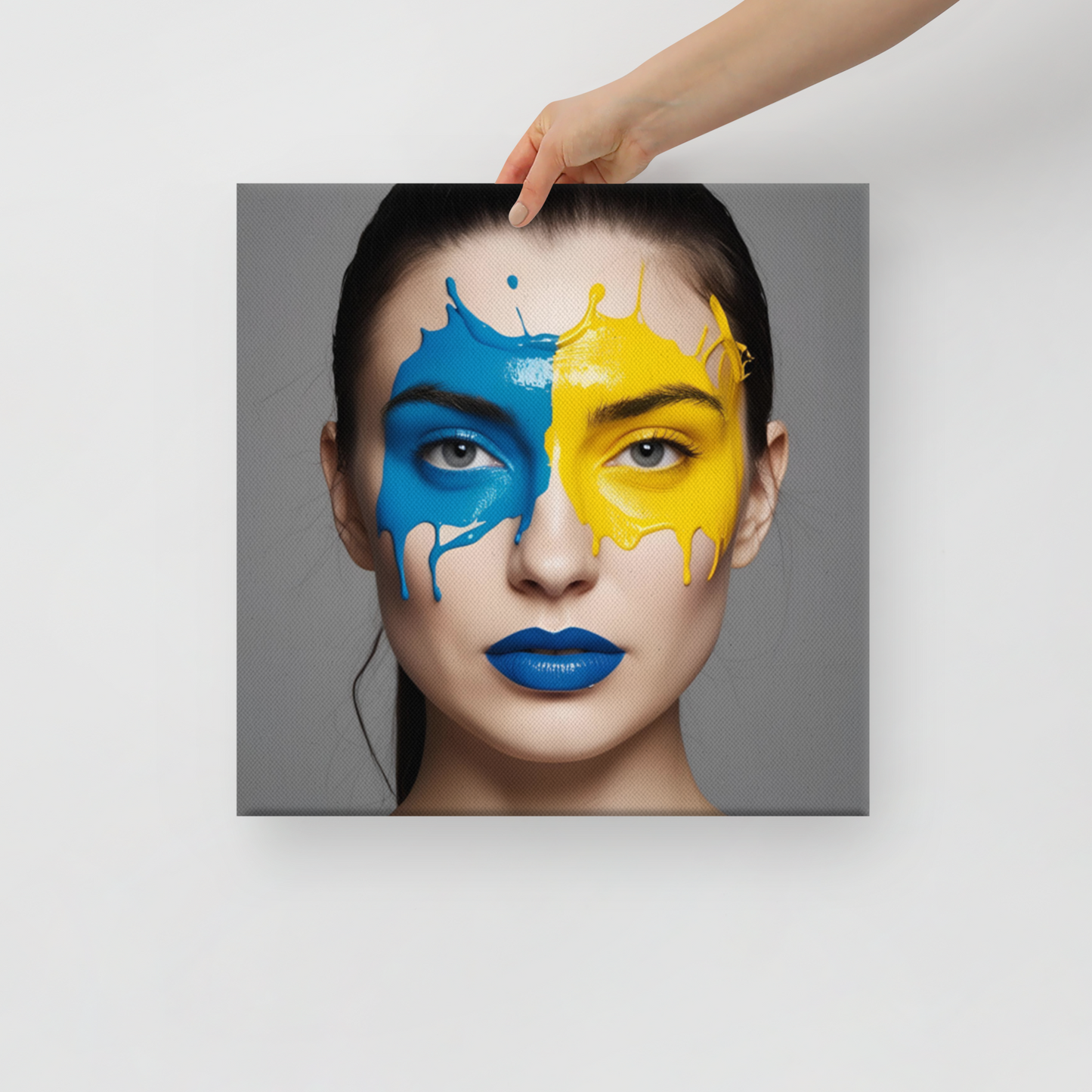 Bold Face Paint Portrait Canvas – Modern Expressionist Wall Art - StylishKnots