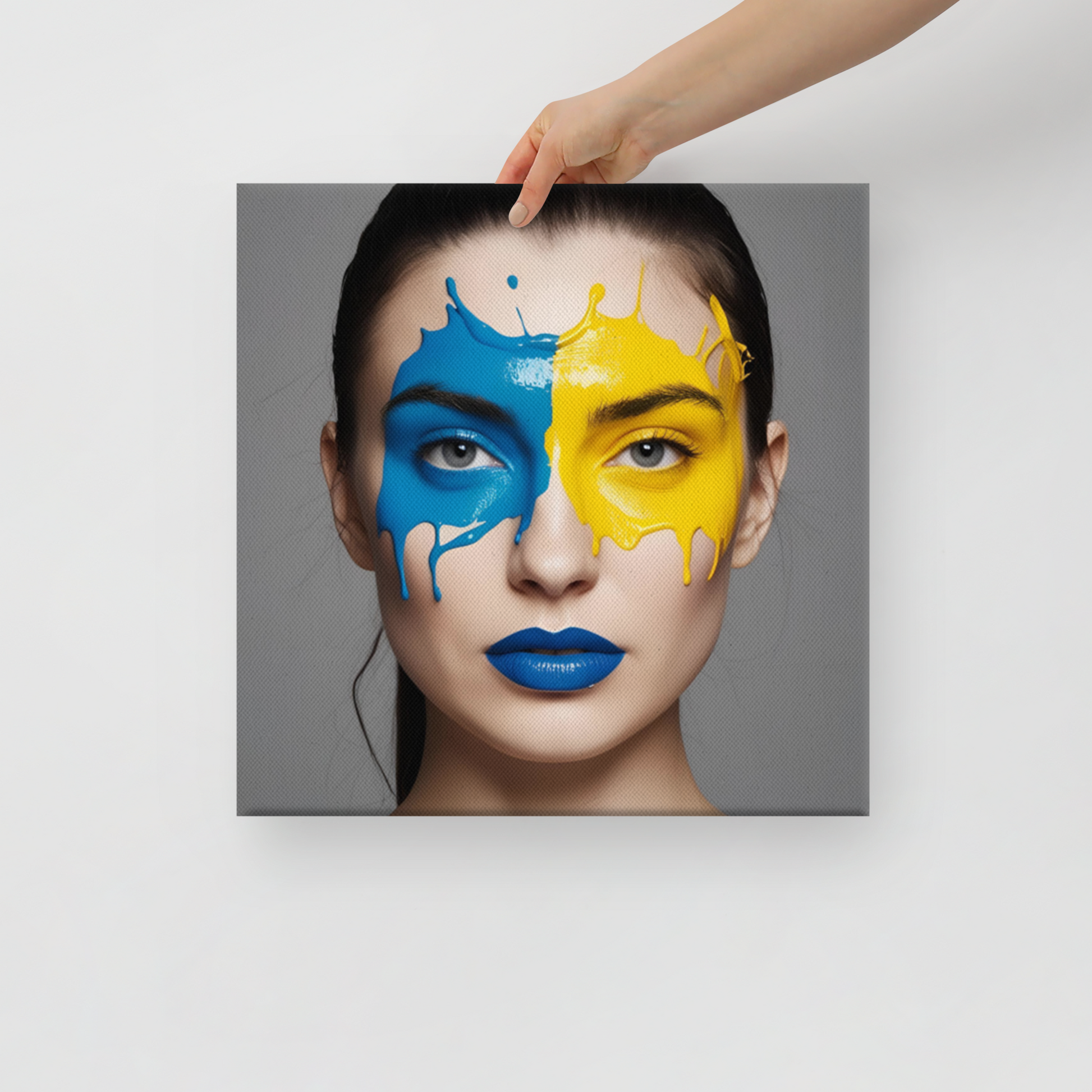 Bold Face Paint Portrait Canvas – Modern Expressionist Wall Art - StylishKnots
