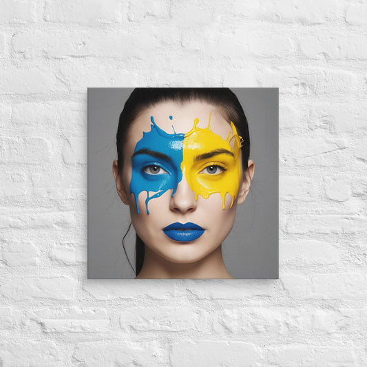 Bold Face Paint Portrait Canvas – Modern Expressionist Wall Art - StylishKnots