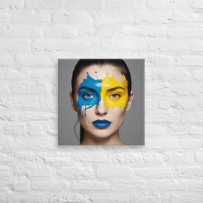 Bold Face Paint Portrait Canvas – Modern Expressionist Wall Art - StylishKnots