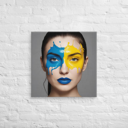 Bold Face Paint Portrait Canvas – Modern Expressionist Wall Art - StylishKnots