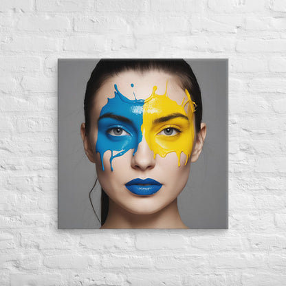 Bold Face Paint Portrait Canvas – Modern Expressionist Wall Art - StylishKnots