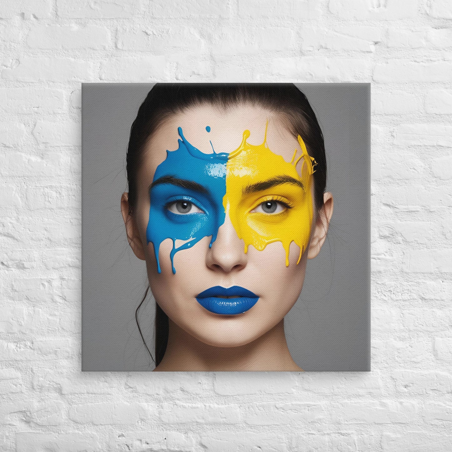 Bold Face Paint Portrait Canvas – Modern Expressionist Wall Art - StylishKnots
