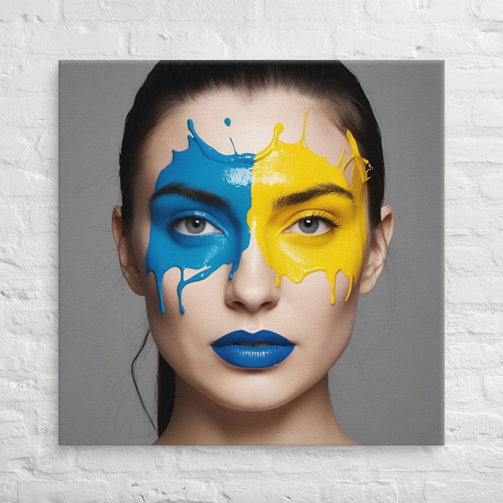 Bold Face Paint Portrait Canvas – Modern Expressionist Wall Art - StylishKnots