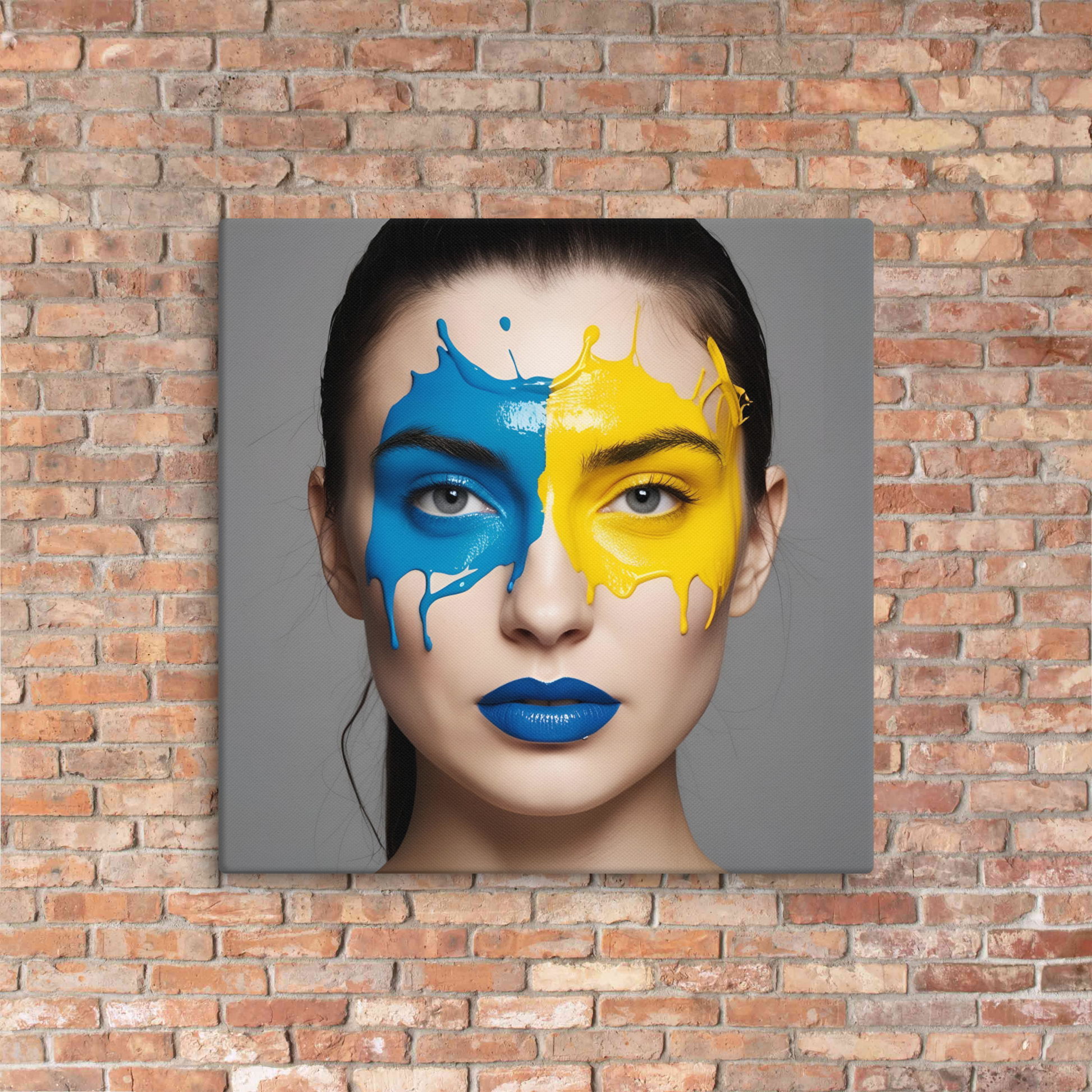 Bold Face Paint Portrait Canvas – Modern Expressionist Wall Art - StylishKnots