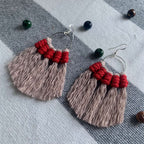 Crimson Fade Macrame Fringe Earrings - StylishKnots