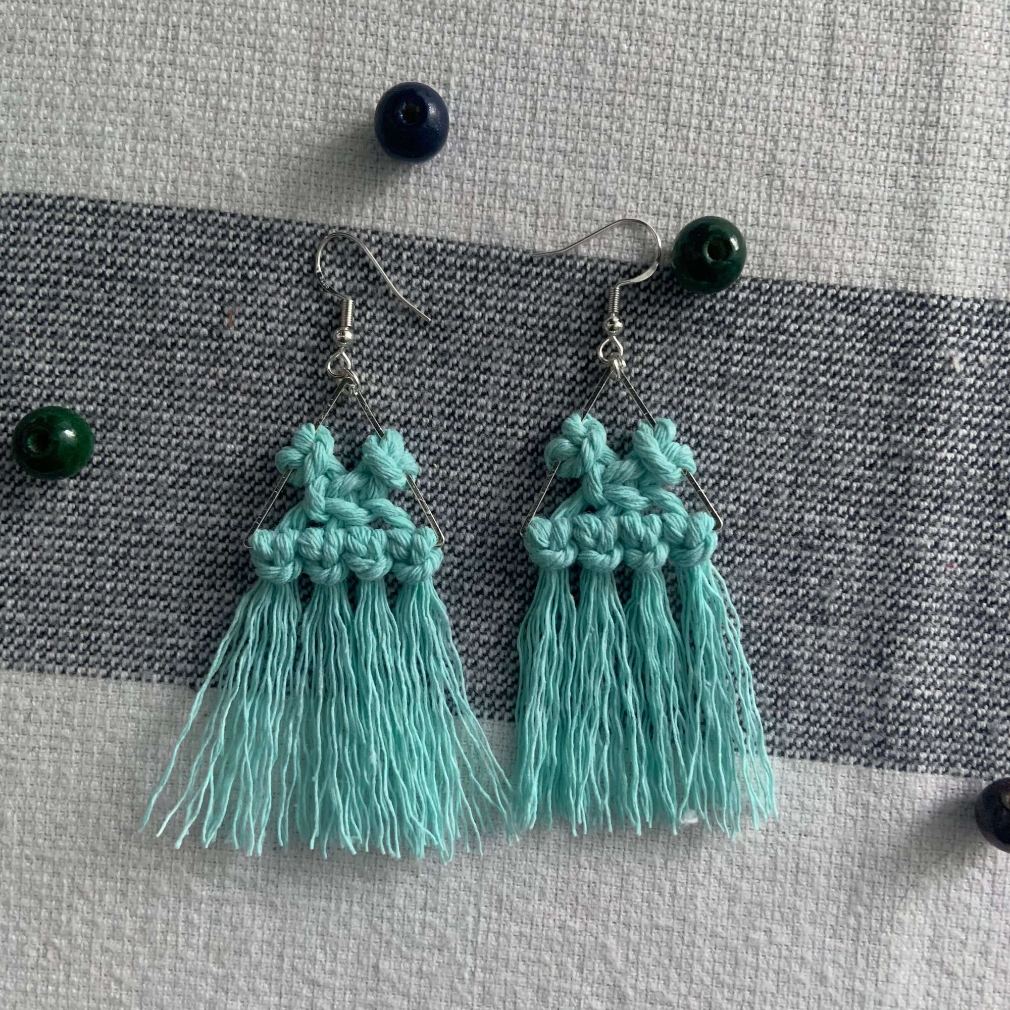 Knotfall Triangle Macrame Earrings