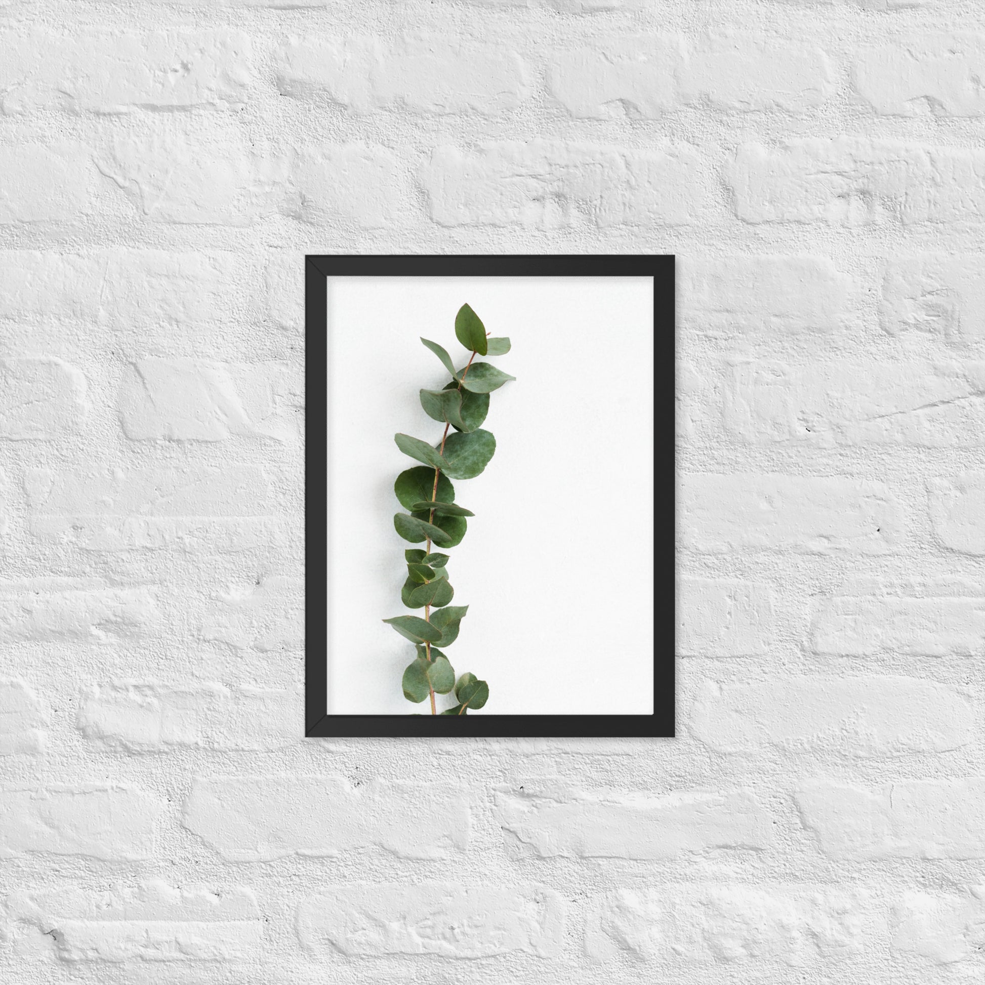Framed Minimalist Eucalyptus Leaf Print – Modern Botanical Wall Art - StylishKnots