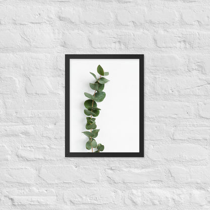 Framed Minimalist Eucalyptus Leaf Print – Modern Botanical Wall Art - StylishKnots