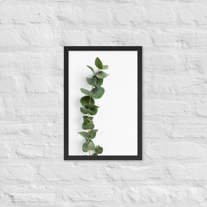 Framed Minimalist Eucalyptus Leaf Print – Modern Botanical Wall Art - StylishKnots