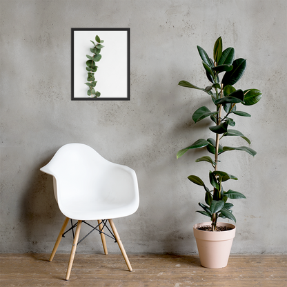 Framed Minimalist Eucalyptus Leaf Print – Modern Botanical Wall Art - StylishKnots