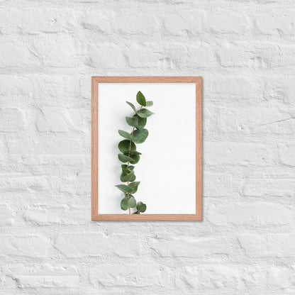 Framed Minimalist Eucalyptus Leaf Print – Modern Botanical Wall Art - StylishKnots