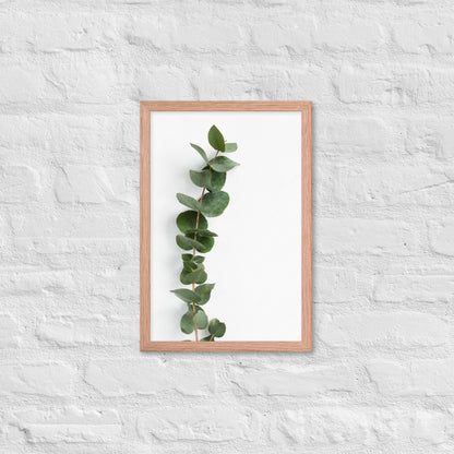 Framed Minimalist Eucalyptus Leaf Print – Modern Botanical Wall Art - StylishKnots