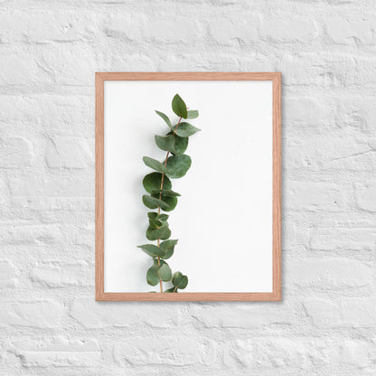 Framed Minimalist Eucalyptus Leaf Print – Modern Botanical Wall Art - StylishKnots