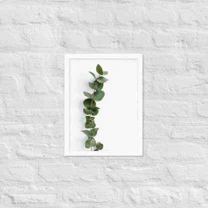 Framed Minimalist Eucalyptus Leaf Print – Modern Botanical Wall Art - StylishKnots