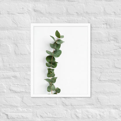 Framed Minimalist Eucalyptus Leaf Print – Modern Botanical Wall Art - StylishKnots